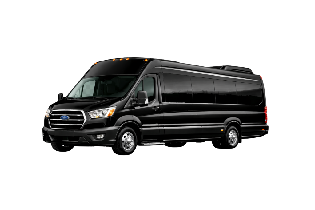Black luxury mini coach bus